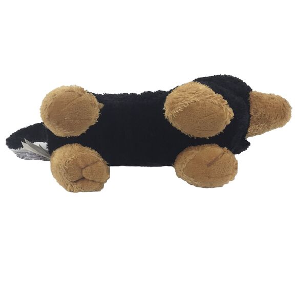 Aurora 12" Daschund Plush Black and Brown Tan Dog Stuffed Animal Toy - Picture 6 of 10